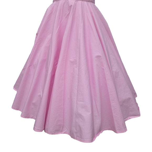 Hell Bunny Vixen Pink Circle Skirt Size XS Retro Pin Up Rockabilly Midi Full - Picture 3 of 8